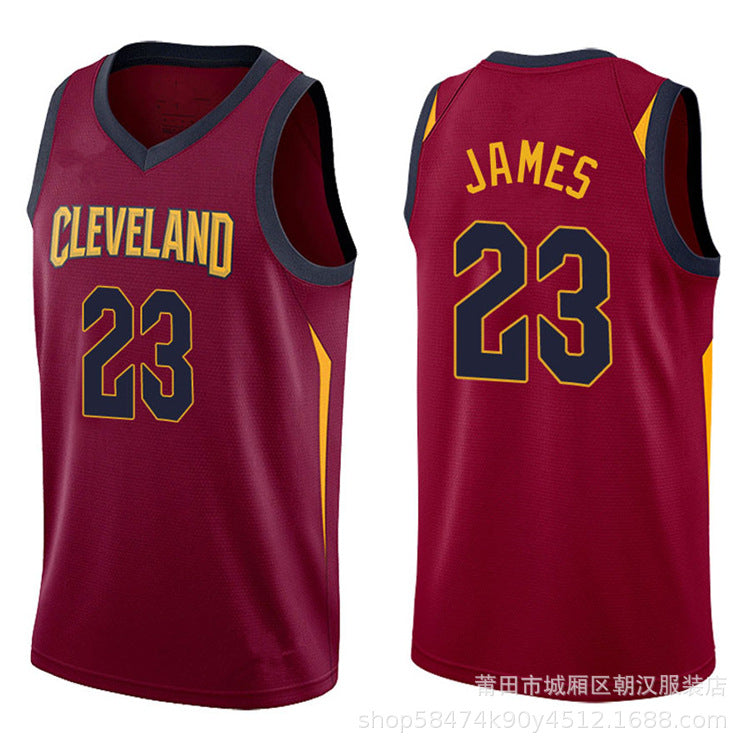 Maillot Cleveland Cavaliers No 23 Lebron James Bordeaux