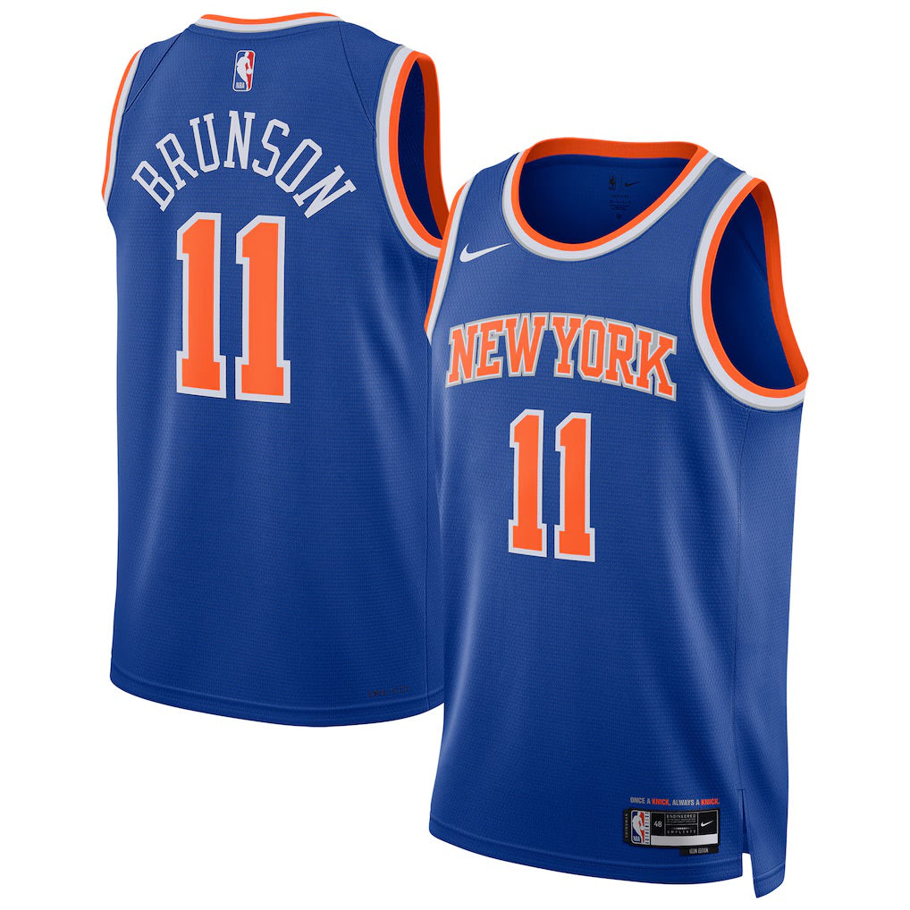 Maillot New York Knicks No 11 Jalen Brunson Edition Icon Blue 25/26