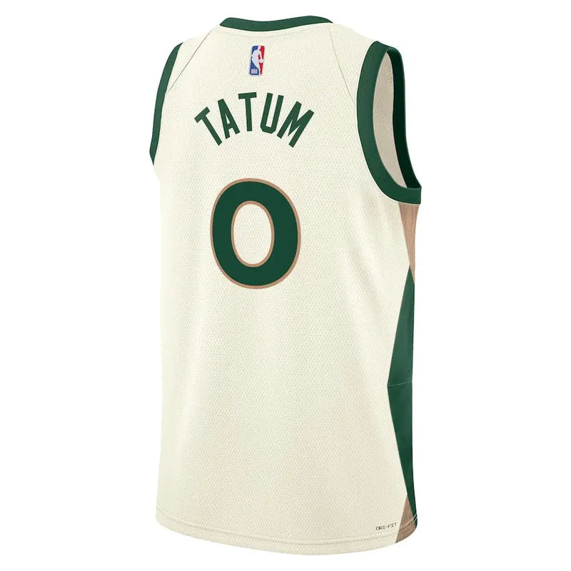 Maillot Boston Celtics No 0 Jayson Tatum White/cream/green