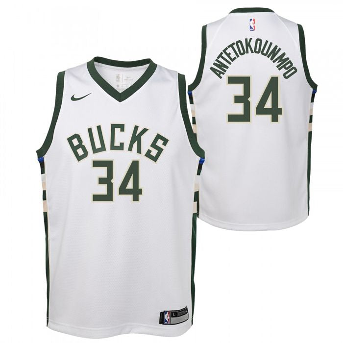 Maillot Milwaukee Bucks No 34 Giannis Antetokounmpo White