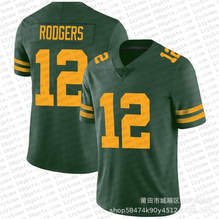 Maillot Green Bay Packers No 12 Rodgers Green