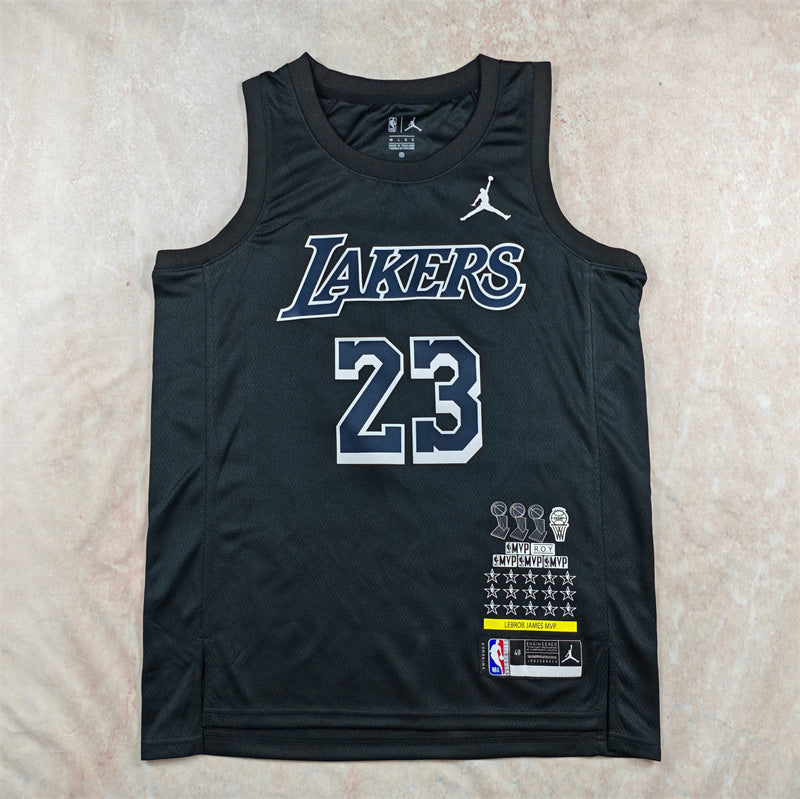 Maillot Los Angeles Lakers No 23 Lebron James Edition MVP Black