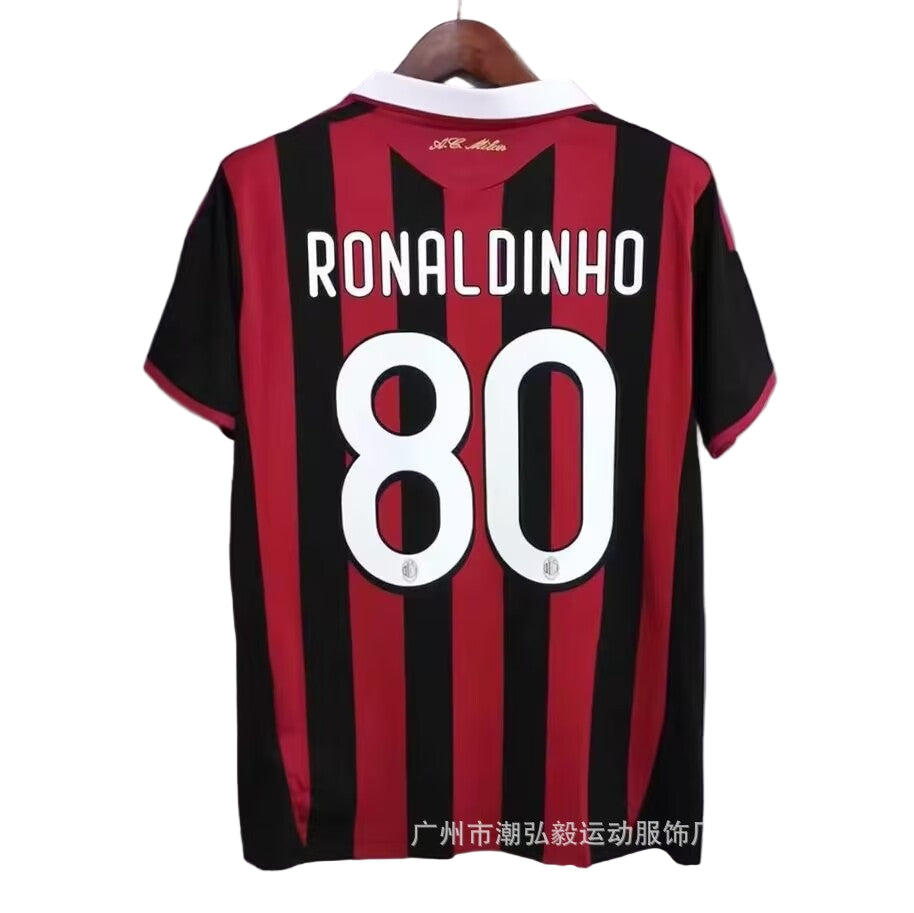 Maillot Milan AC Domicile No 80 Ronaldinho 2009/2010