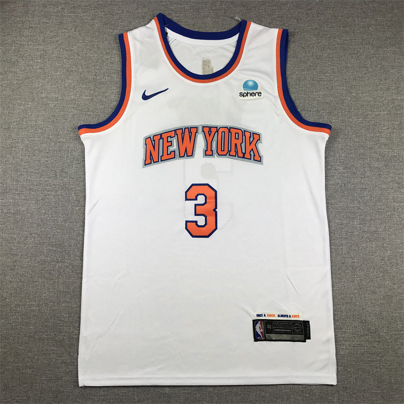 25 season Knicks city version No. 30 Randle No. 4 Rose No. 7 Anthony embroidered jersey