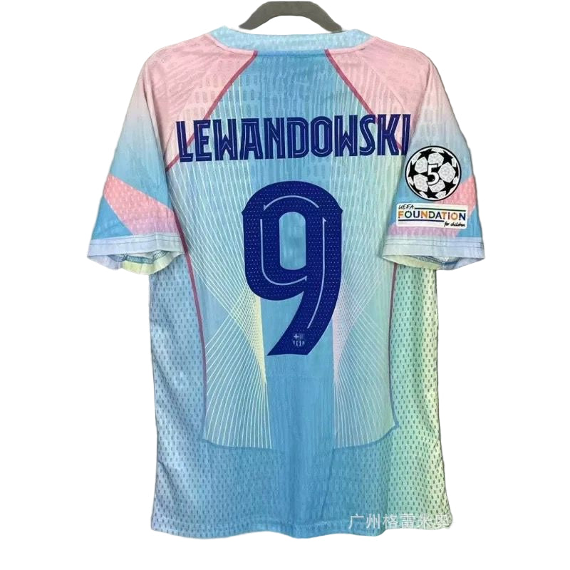 Maillot Barcelone No 9 Lewandowski Domicile Edition Miami sunset 25/26