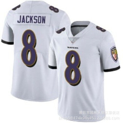 Maillot Baltimore Ravens No 8 Jackson White