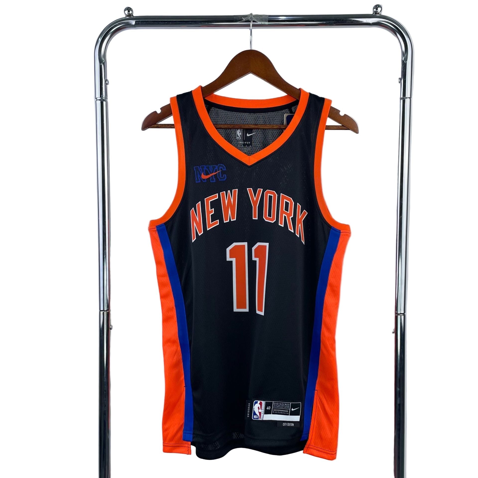 Maillot New York Knicks No 11 Jalen Bruson Edition Icon Black 25/26