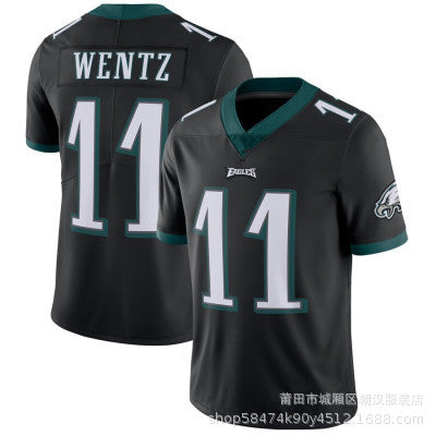 Maillot Philadelphie Eagles No 11 Wentz Black