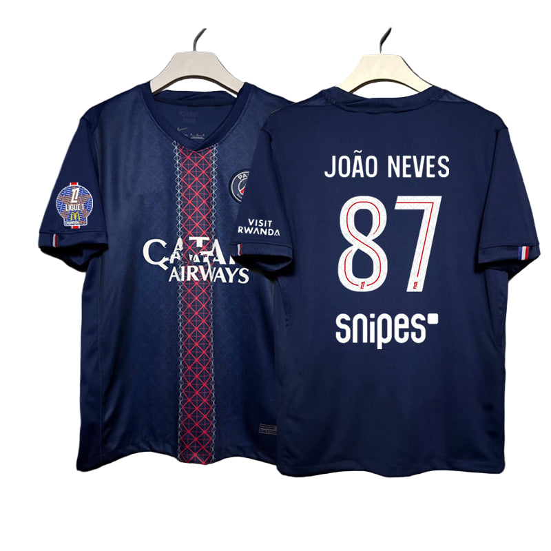 Maillot PSG Domicile No 87 Neves 25/26
