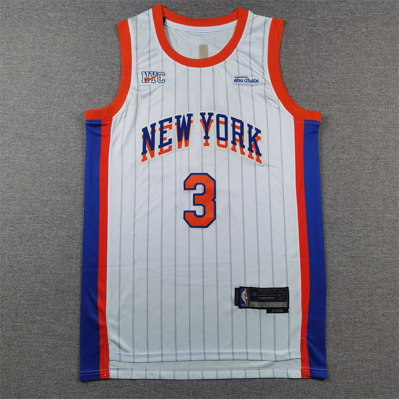 25 season Knicks city version No. 30 Randle No. 4 Rose No. 7 Anthony embroidered jersey