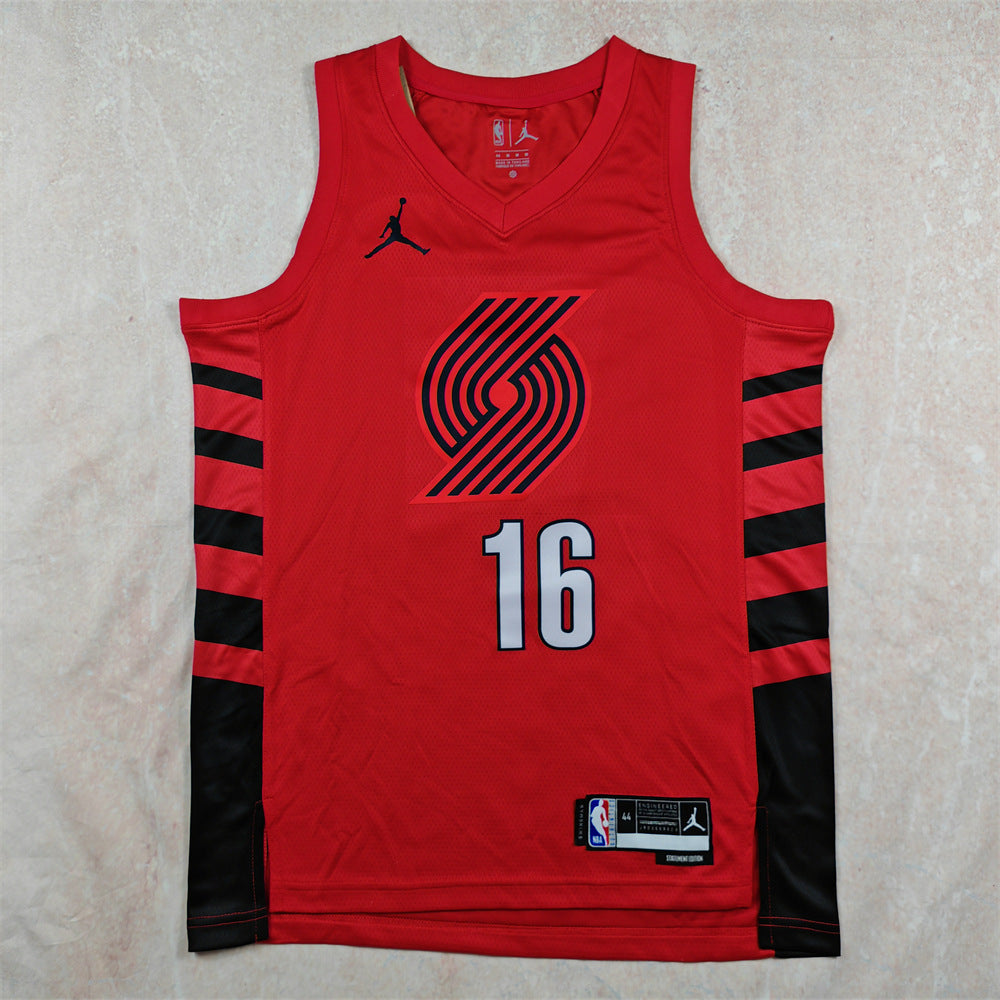 Maillot Portland Trail Blazers No 16 Yang City Edition Red 25/26