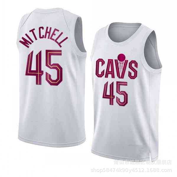 Maillot Cleveland Cavaliers No 45 Mitchell White