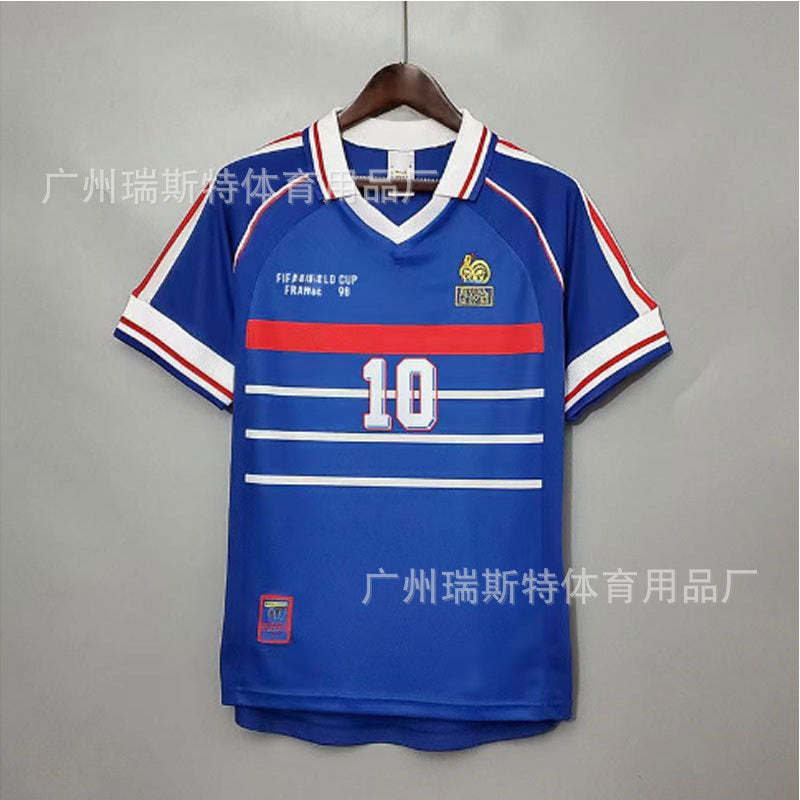 Maillot Équipe de France 98 No. 10 Zinedine Zidane