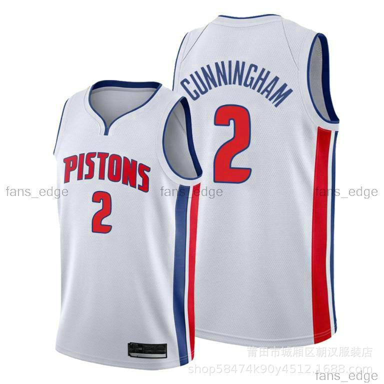 Maillot Detroit Pistons No 2 Cade Cunningham White