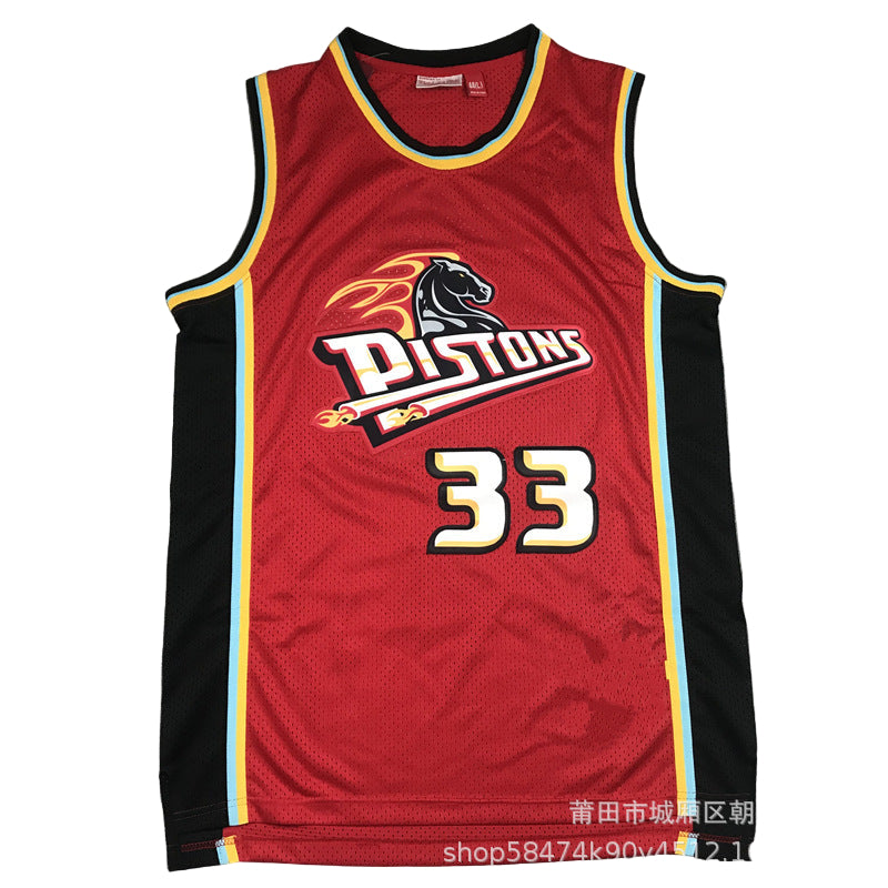 Maillot Detroit Pistons No 33 Grant Hill Red/black 1999