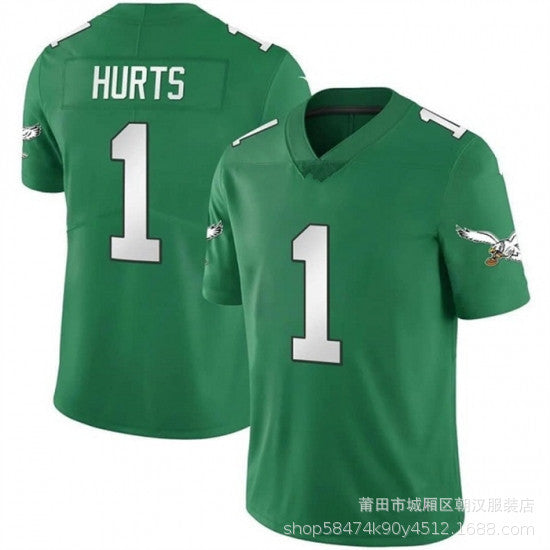 Maillot Philadelphie Eagles No1 Hurts Green