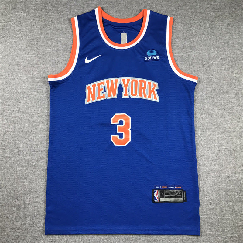 25 season Knicks city version No. 30 Randle No. 4 Rose No. 7 Anthony embroidered jersey