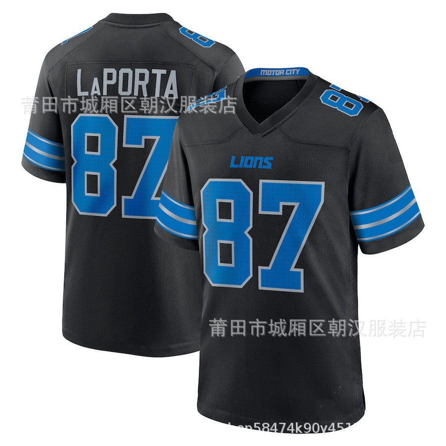 Maillot Detroit Lions No 87 La Porta Black