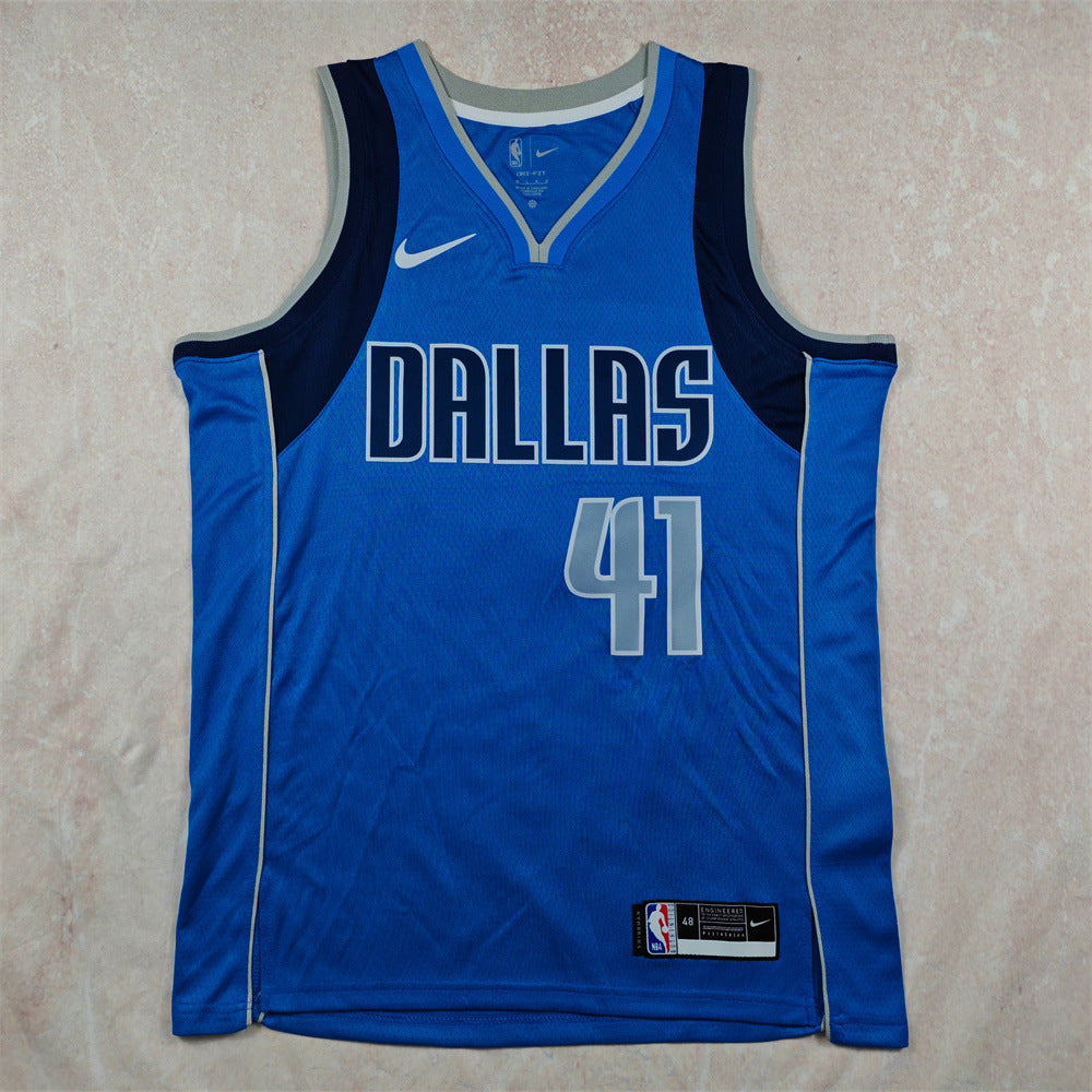 Maillot Dallas Mavericks Edition Icon No 41 Nowitzki Blue