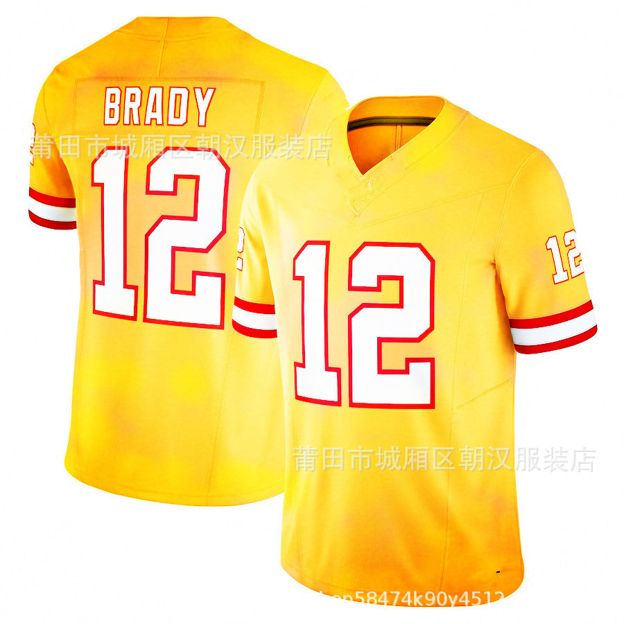 Maillot Tampa Bay Buccaneers No 12 Brady Orange