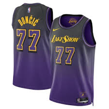 Maillot Los Angeles Lakers No 77 Doncic Edition LakeShow purple