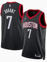 Maillot Houston Rockets No 7 Kevin Durant Black