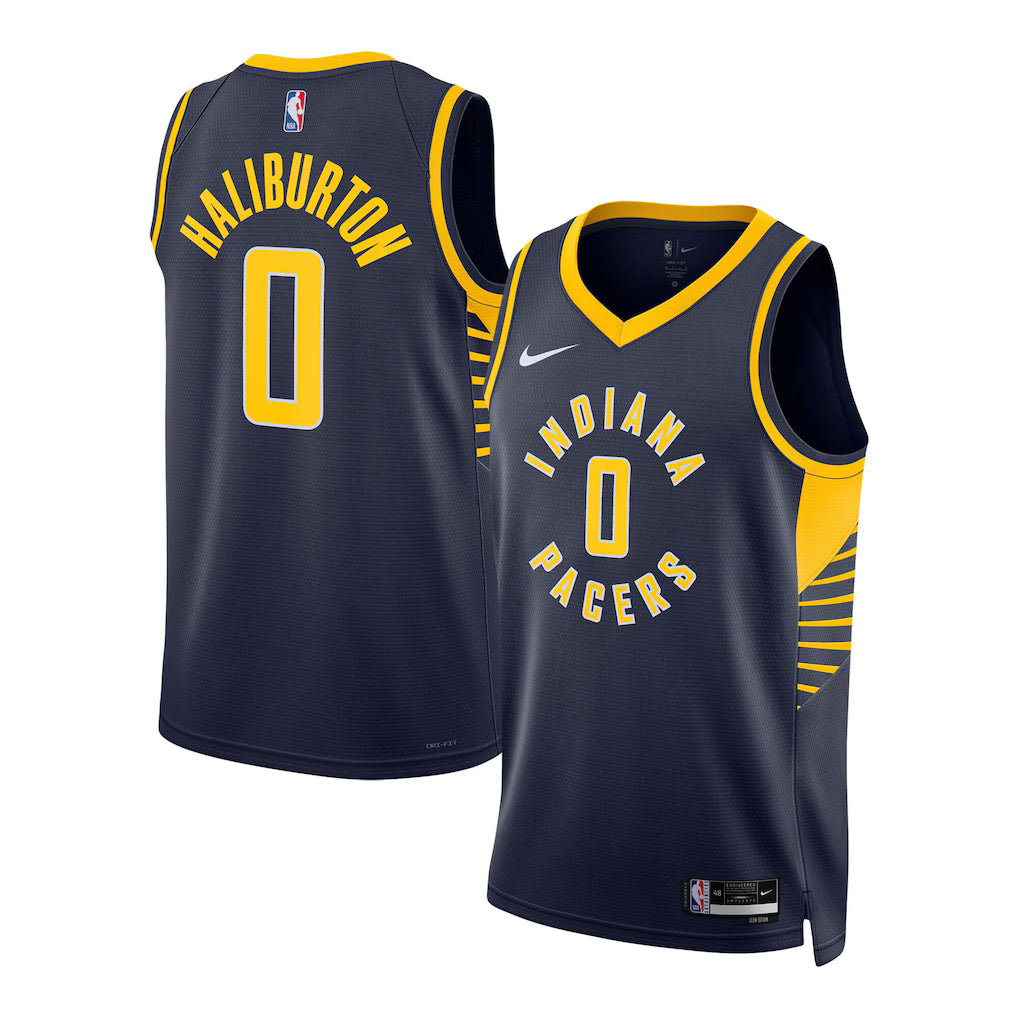 Maillot Indiana Pacers No 0 Tyrese Haliburton Edition Swingman Navy