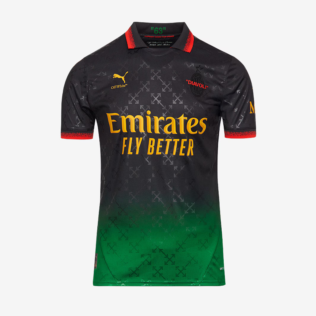Maillot Milan AC X Off-white 25/26 Black/Green
