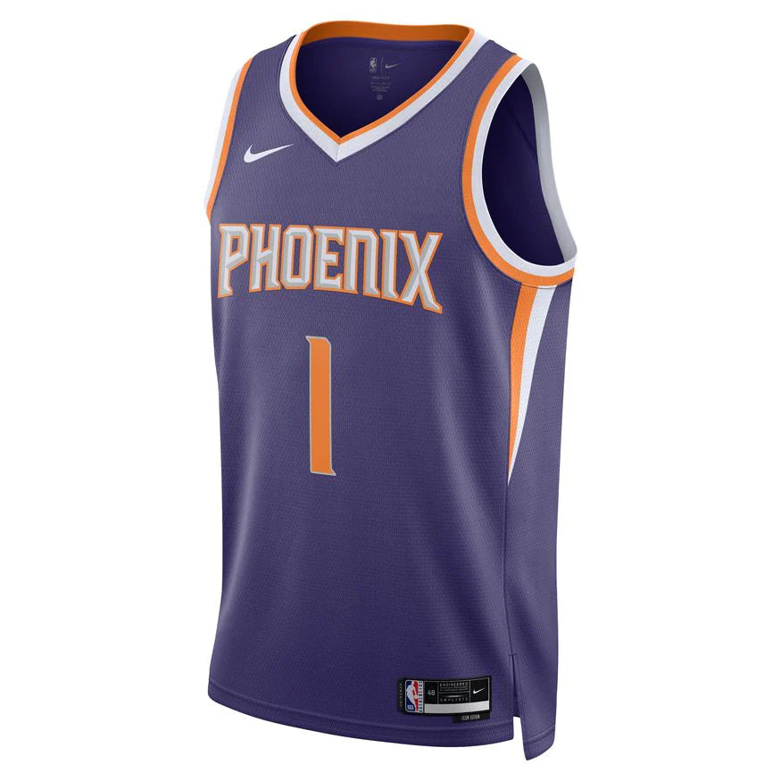 Maillot Phoenix Suns No 1 Devin Booker regular purple